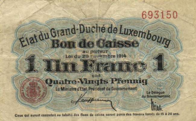 1 Franc L. 28.11.1914